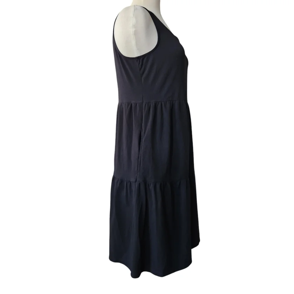 Frye Tiered Sleeveless Sundress Inseam Pockets Women's Size S Black - Picture 2 of 8